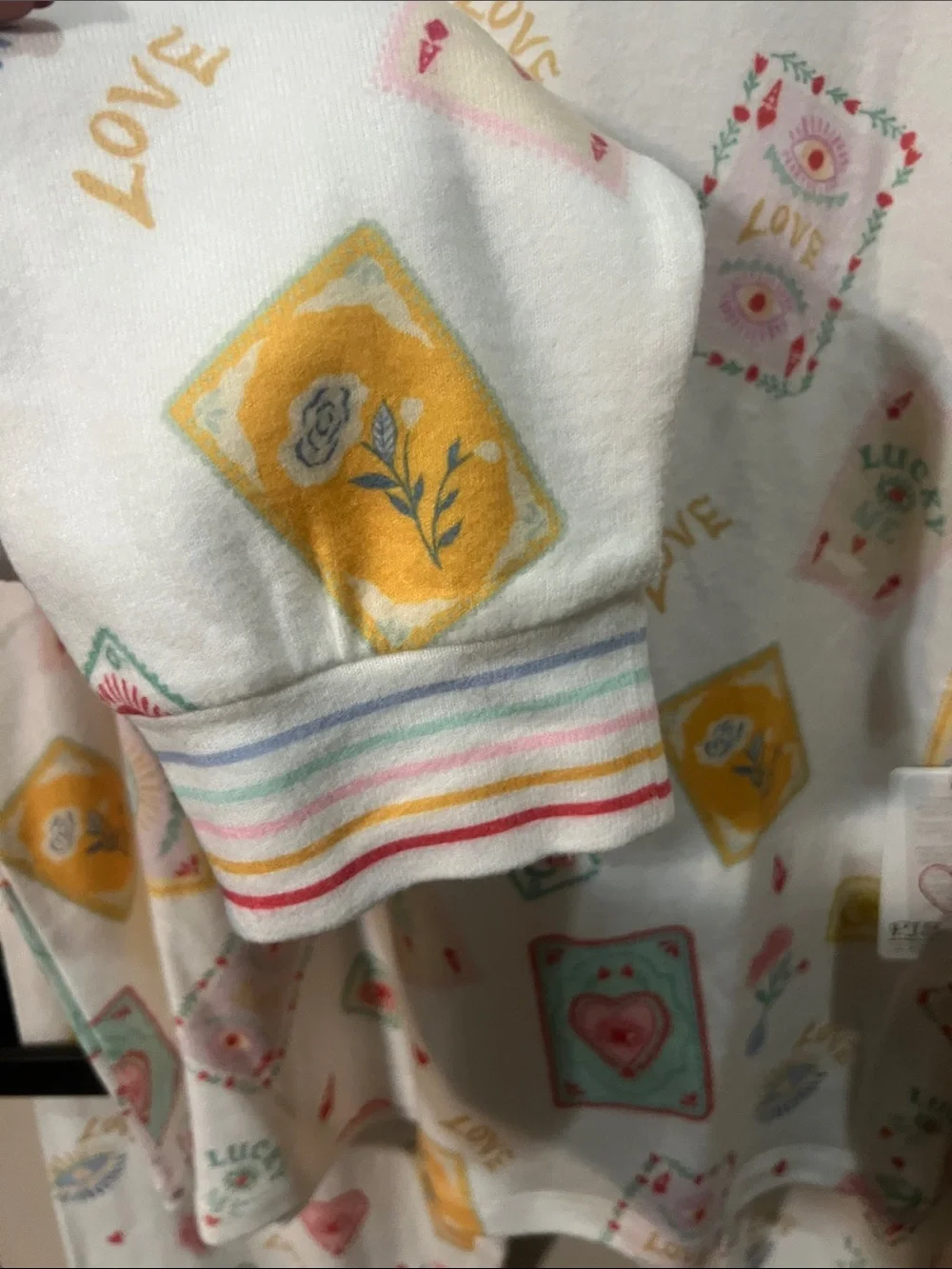 PJ Salvage White Pajama Set with Pink, Yellow & Mint Tarot Prints - Picture 5 of 10
